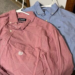 Chaps Men's Button-Down Shirts - Red and Blue set of 2
